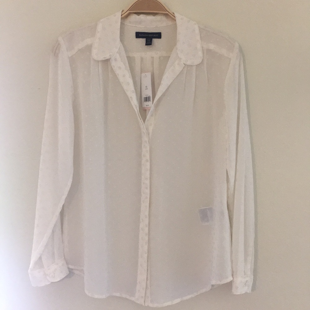 Banana Republic White Silk Blouse